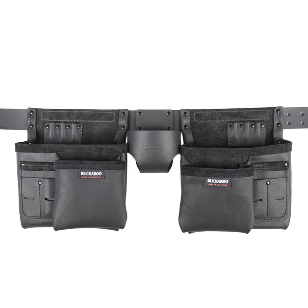 Buckaroo Apron Belt 2.0 leather tool belt with an adjustable fit and modular quick-release system, handmade in Australia from premium Australian leather.